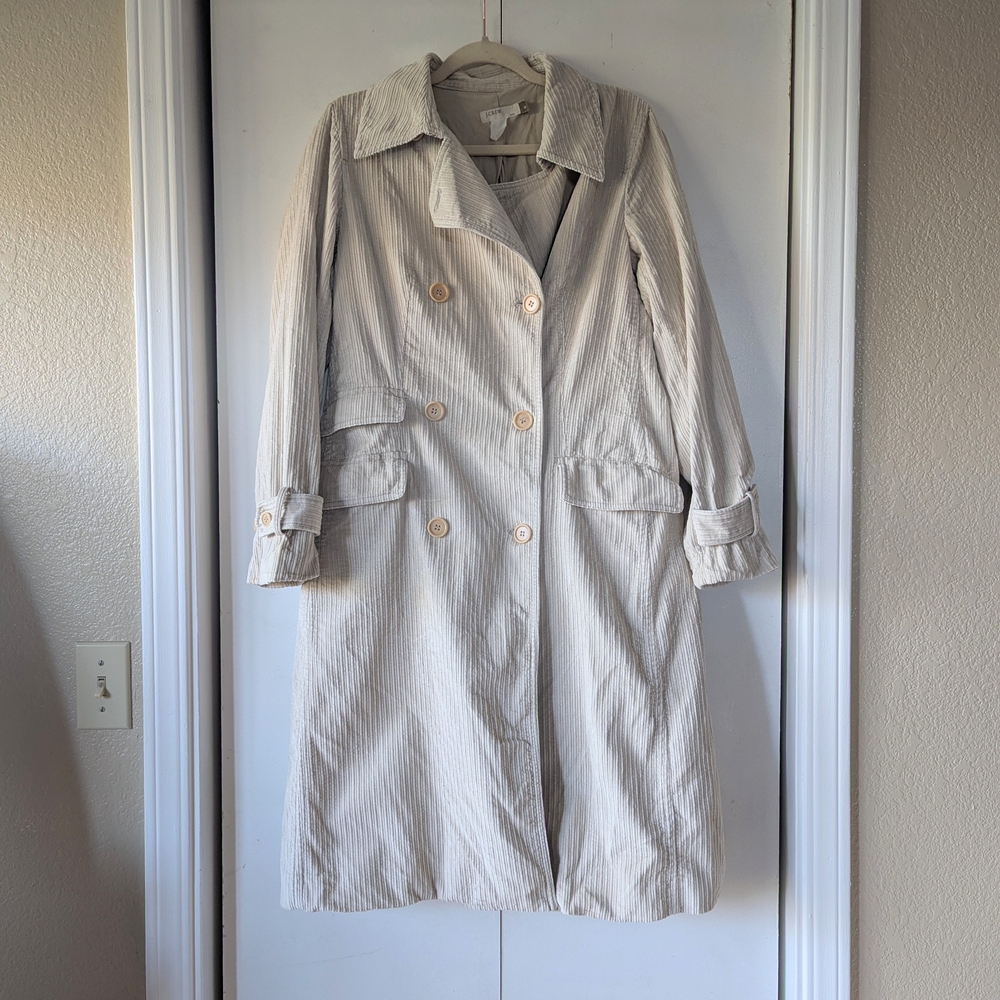 Vintage J.Crew Cream Corduroy Trench Coat